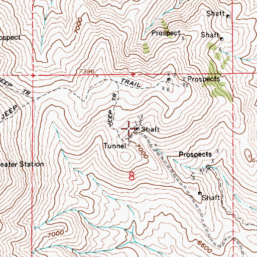 Topographic Map of USA Mine, NV