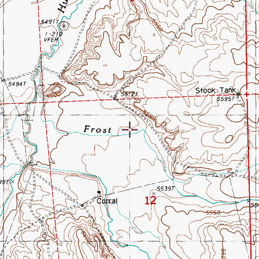 Topographic Map of Frost Canyon, NV