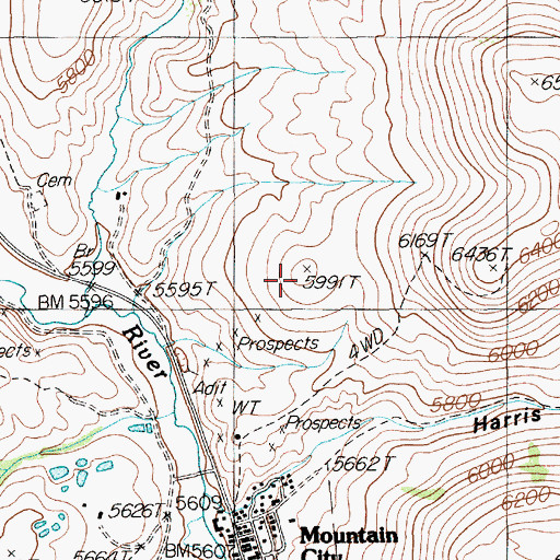 Topographic Map of Banner Hill, NV