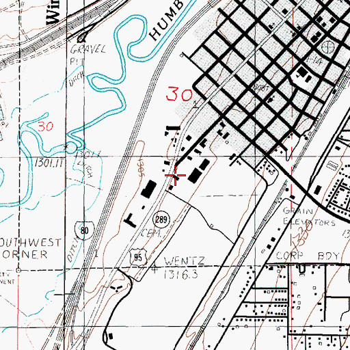 Topographic Map of Winnemucca Rodeo Grounds (historical), NV