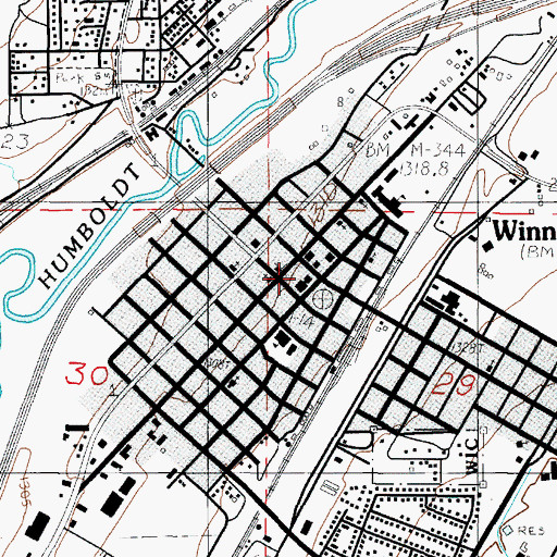 Topographic Map of Humboldt County Court House, NV