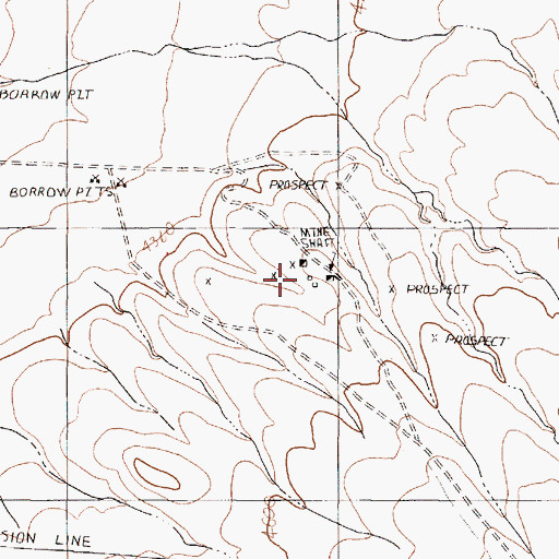 Topographic Map of Band M Mine, NV