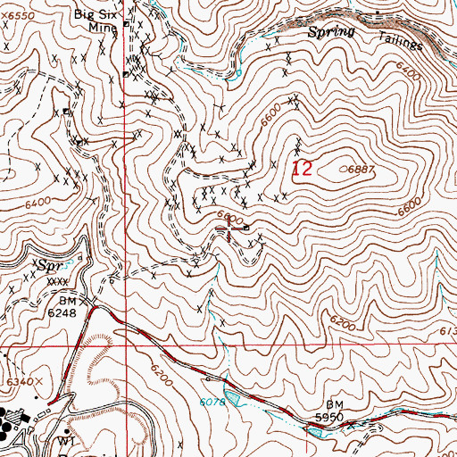 Topographic Map of Newmont Mine, NV