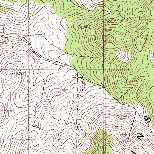 Topographic Map of South Branch Cow Creek, NV