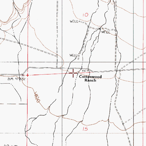 Topographic Map of Cottonwood Ranch (historical), NV