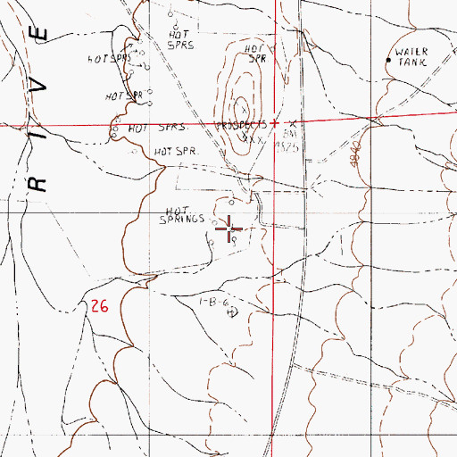 Topographic Map of Hot Springs Ranch, NV