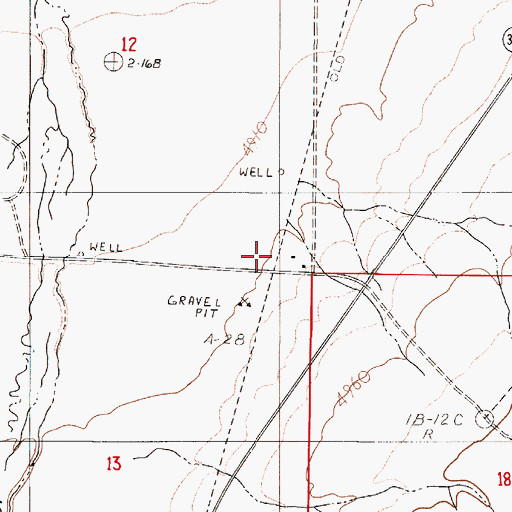 Topographic Map of Bridges (historical), NV