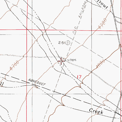 Topographic Map of Bailey (historical), NV