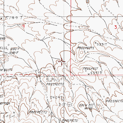 Topographic Map of Harry Canyon Spring Number One, NV