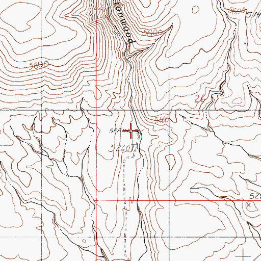 Topographic Map of Cottonwood Ranch, NV