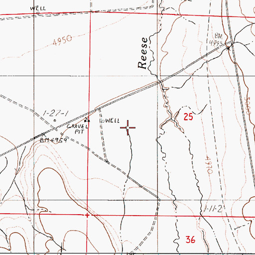 Topographic Map of Bradleys Ranch (historical), NV