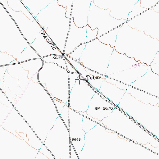 Topographic Map of Tobar Flat, NV
