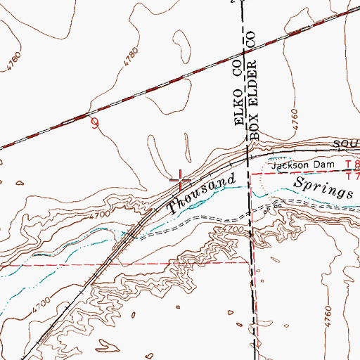 Topographic Map of Jackson Siding, NV