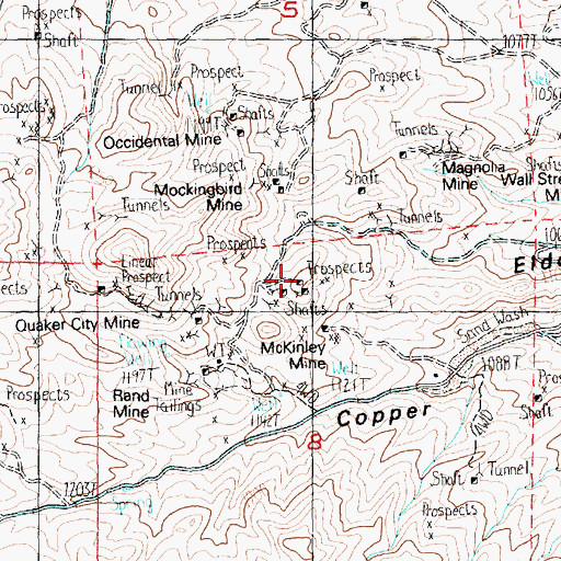 Topographic Map of Honest Miner Mine, NV