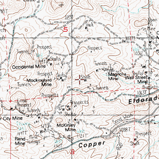 Topographic Map of Eldorado Mine, NV