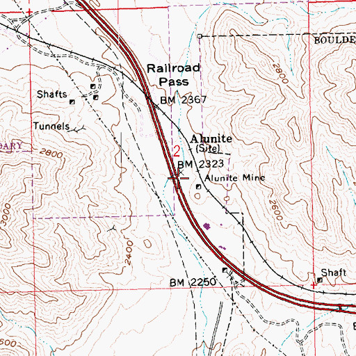 Topographic Map of Texas Acres, NV