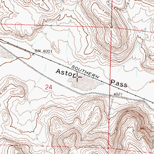 Topographic Map of Astor Pass, NV