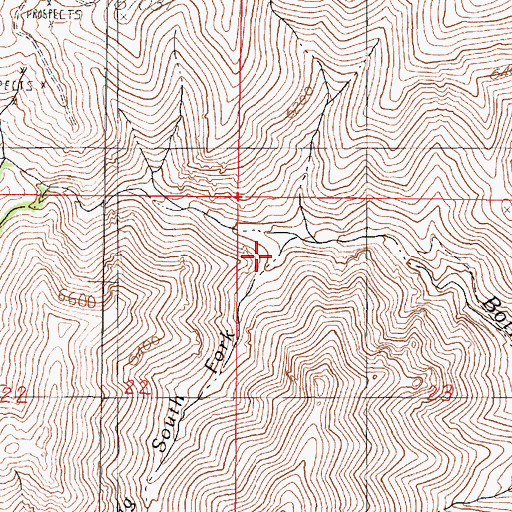 Topographic Map of Big South Fork Bottle Creek, NV