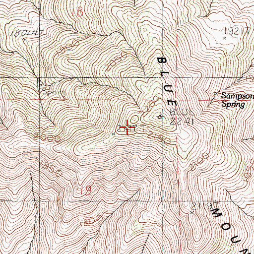 Topographic Map of Blue Mountain, NV