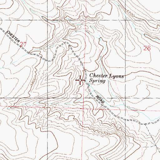 Topographic Map of Chester Lyons Spring, NV