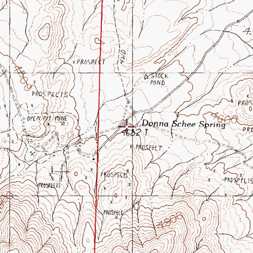 Topographic Map of Donna Schee Spring, NV