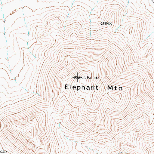 Topographic Map of Elephant Mountain, NV