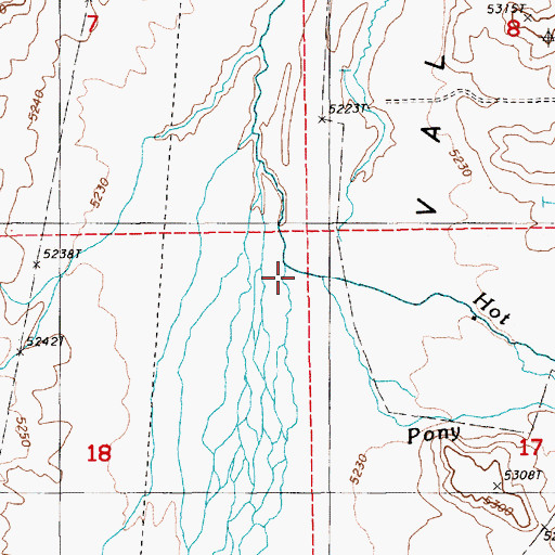 Topographic Map of Hot Creek, NV