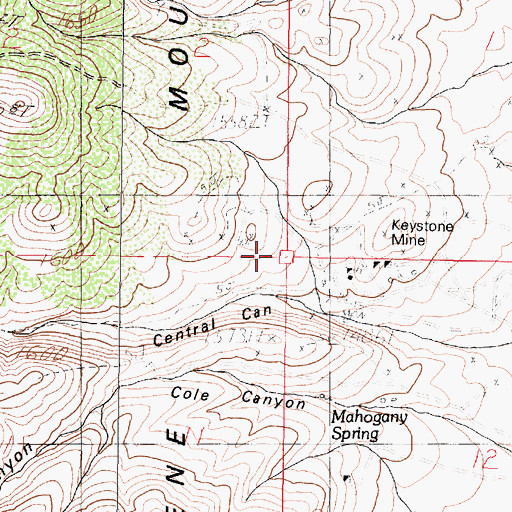 Topographic Map of Keystone Mine, NV