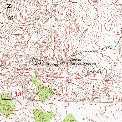 Topographic Map of Lower Adobe Spring, NV
