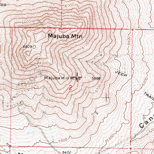 Topographic Map of Majuba Hill Mine, NV