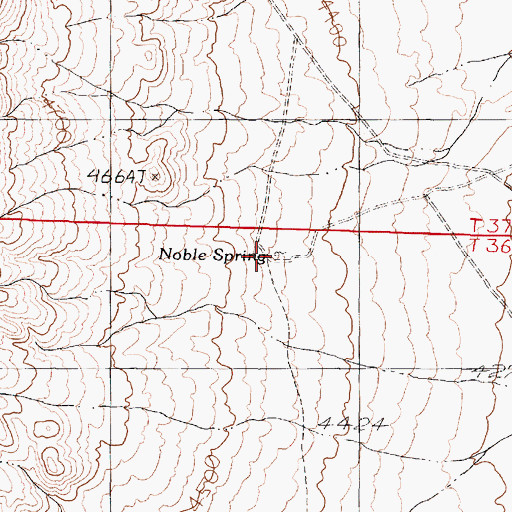 Topographic Map of Noble Spring, NV