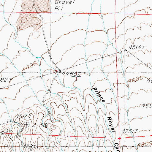 Topographic Map of Prince Royal Canyon, NV