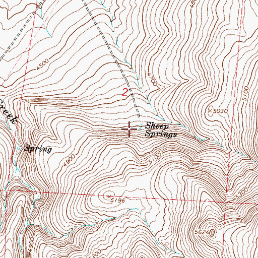 Topographic Map of Sheep Springs, NV