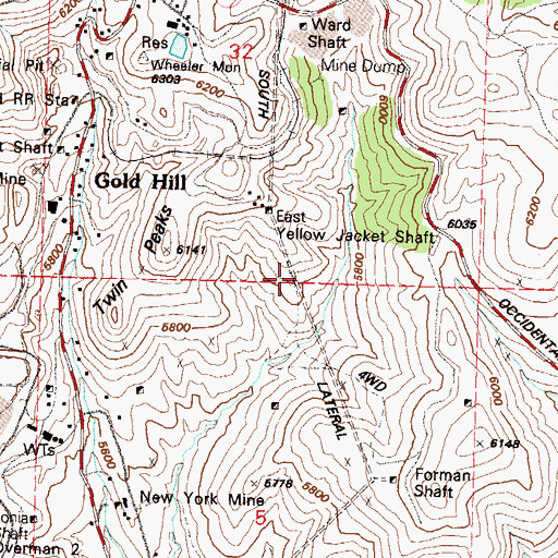 Topographic Map of South Lateral, NV