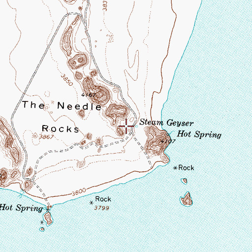Topographic Map of Steam Geyser, NV