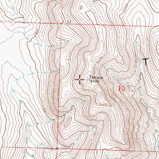 Topographic Map of Terraced Hills, NV