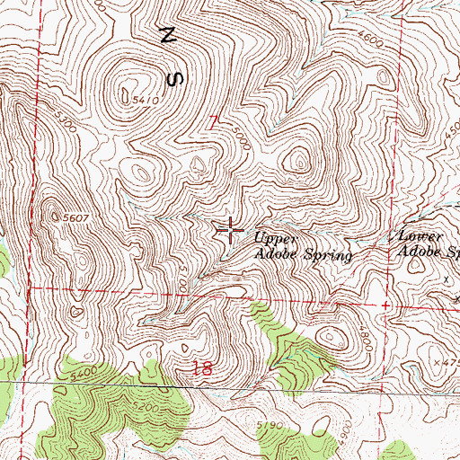 Topographic Map of Upper Adobe Spring, NV
