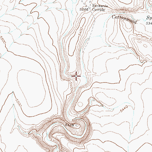 Topographic Map of Wall Canyon Creek, NV