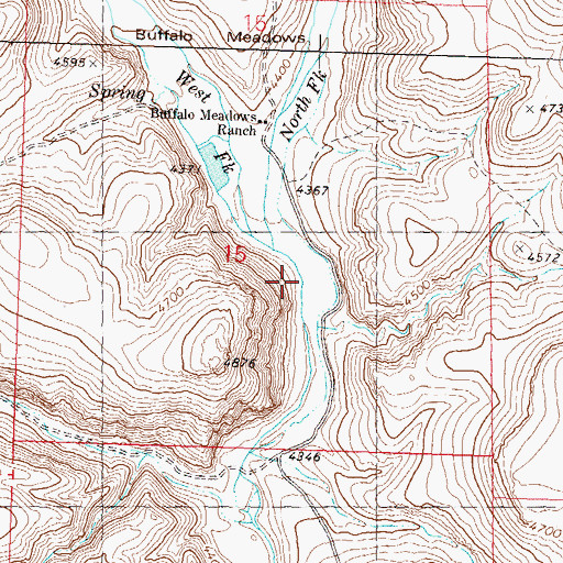Topographic Map of West Fork Buffalo Creek, NV