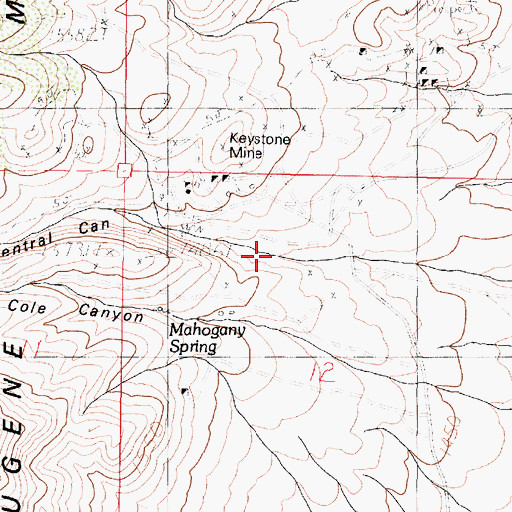 Topographic Map of Central Canyon, NV
