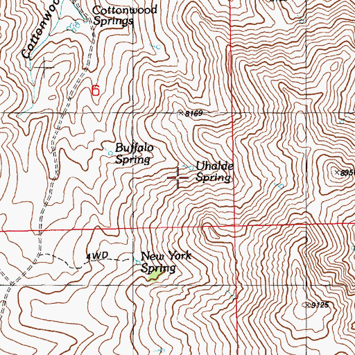 Topographic Map of Uhalde Spring, NV