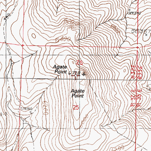 Topographic Map of Agate Point, NV