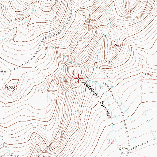 Topographic Map of Antelope Springs, NV