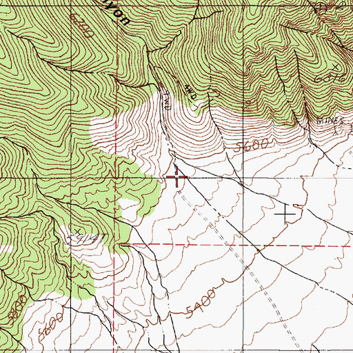 Topographic Map of Augusta Canyon, NV