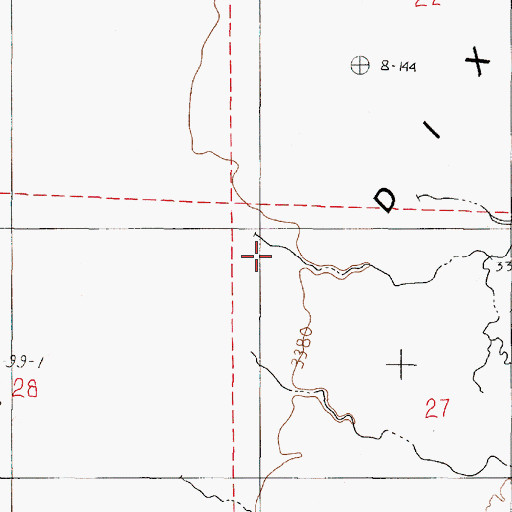 Topographic Map of Bernice Creek, NV