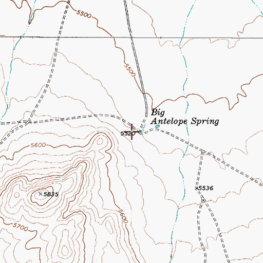 Topographic Map of Big Antelope Spring, NV