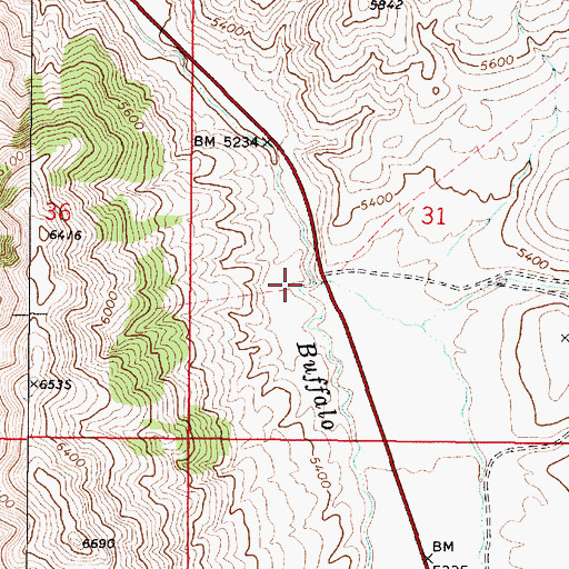 Topographic Map of Big Den Creek, NV