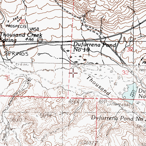 Topographic Map of Big Spring Creek, NV