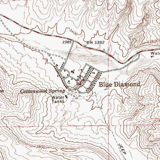 Topographic Map of Blue Diamond, NV
