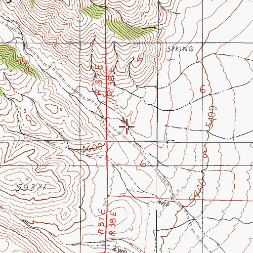 Topographic Map of Byers Canyon, NV